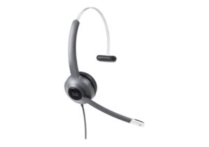 cisco headset 521, wired single on-ear 3.5mm headset with usb-a adapter, charcoal, 2-year limited liability warranty (cp-hs-w-521-usb=)