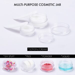 60Pcs 3 Gram Plastic Cosmetic Containers with Lids for Lotion, Creams, Toners, Lip Balms, Makeup Samples Jars BPA free (3g-60pcs, clear)