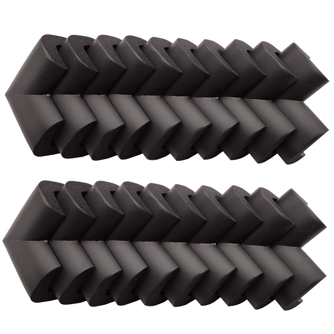 Sipery 20Pcs Black Corner Guards Super Soft Baby Proofing Corner Protector for Furniture NBR Foam Rubber Child Safety Corner Bumpers with Tapes