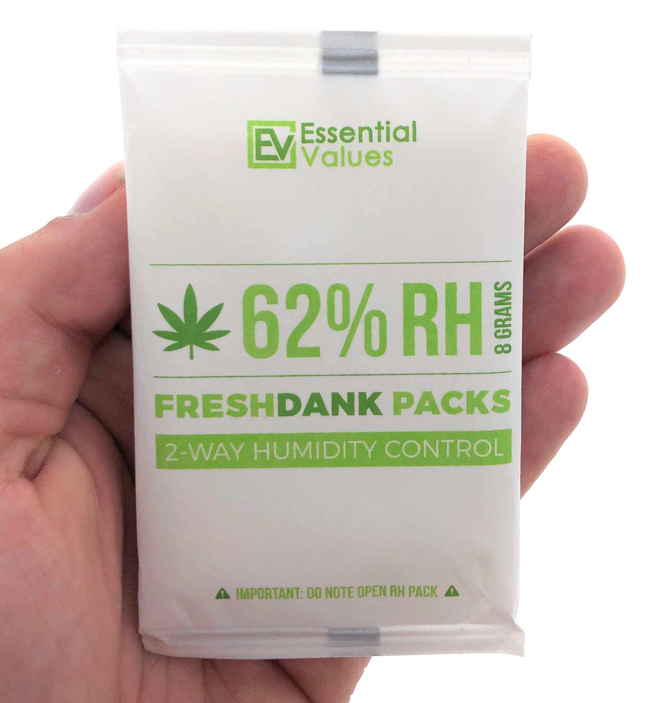 Humidity Packs (10 Pack / 8 Grams), 62-Percent RH FreshDank | 2-Way Control That Keeps Your Product Fresher for Longer by Essential Values