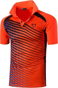 sportides men's short sleeve wicking breathable sport polo t-shirts tee shirt tops lsl243 orange xl