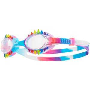 TYR Kids Swimple Spikes Swim Goggles, Clear/Orange
