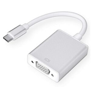 Bincolo USB-C to VGA Adapter, USB 3.1 Type C (Thunderbolt 3) to VGA Converter Compatible with MacBook Pro, New MacBook, MacBook Air 2018, Dell XPS 13/15, Surface Book 2 and More (Silver)