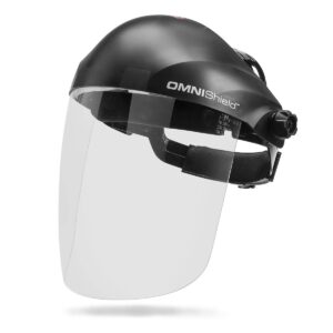 lincoln electric omnishield professional face shield - anti-fog & anti-scratch coated clear lens - premium headgear - k3752-1