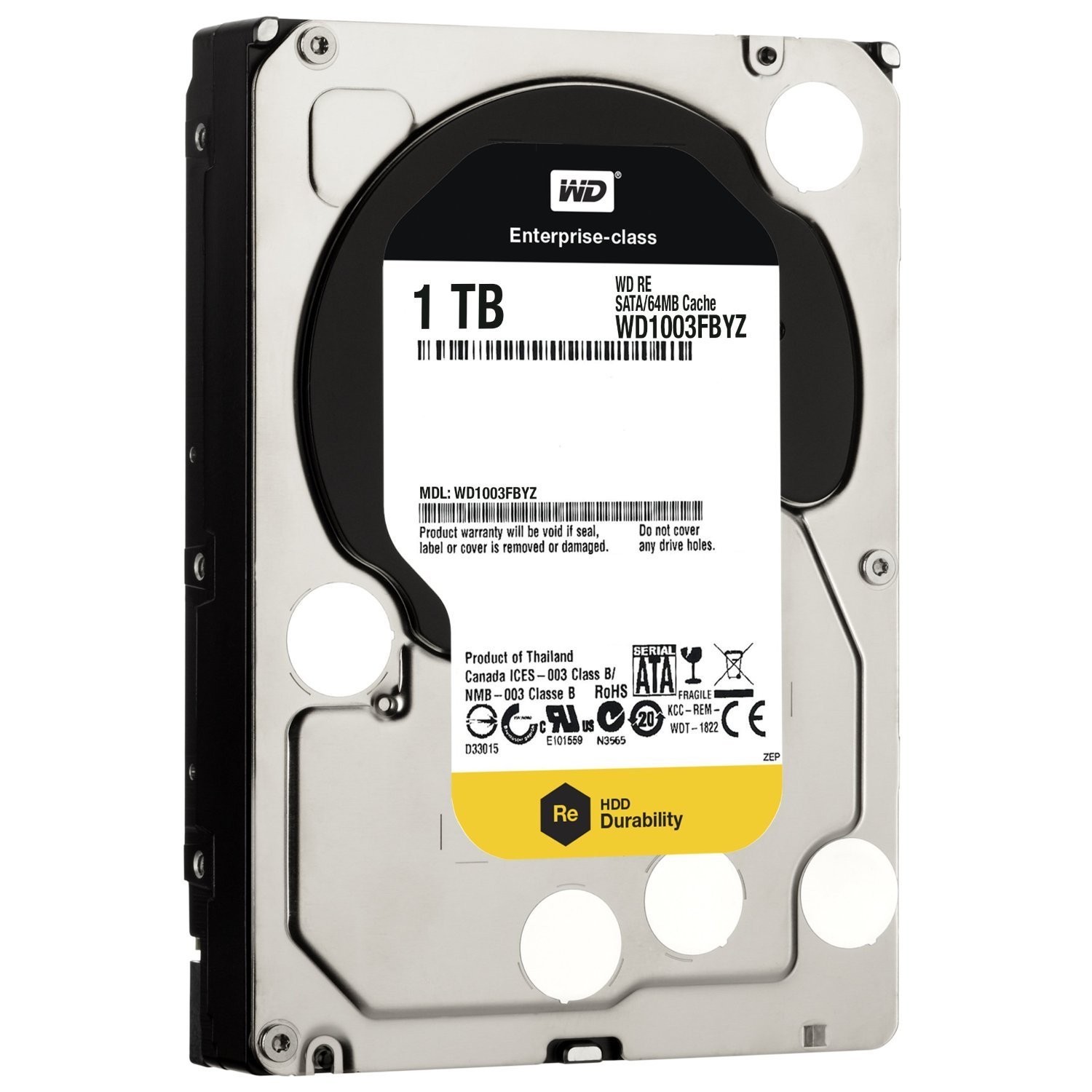 WD 1 TB WD RE SATA III 7200 RPM 64 MB Cache Bulk/OEM Enterprise Hard Drive WD1003FBYZ (Renewed)