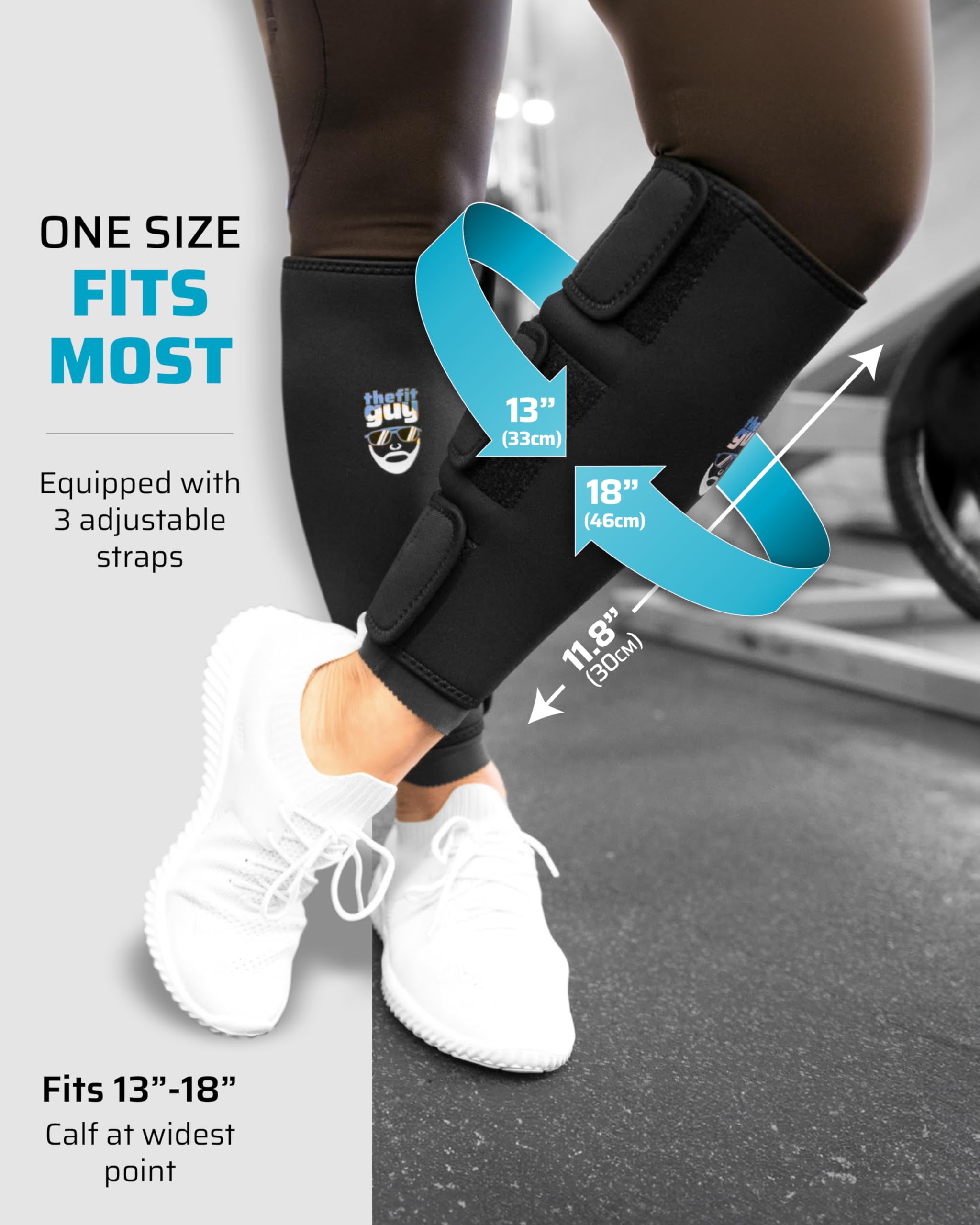 THEFITGUY Weightlifting 5mm Deadlift Shin Guards, EasyWear - No Need to Take Off Shoes, Wear Over Skin, Socks, Training Pants and Tights, Ultimate Shin Protection (Pair)