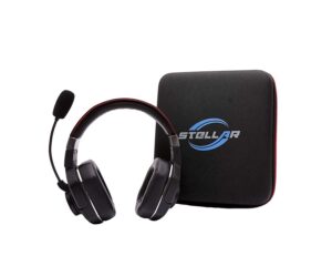 stellar electronic pluto+duo bundle - 60+hrs talk time, 99% noise cancellation - best bluetooth headset for truckers and drivers