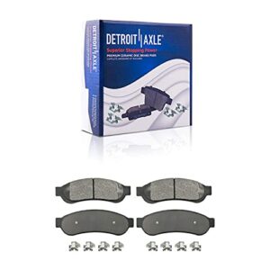 Detroit Axle - Brake Kit for 4WD 2008-2012 Ford F-250 Super Duty Drilled & Slotted Brake Rotors 2008 2009 2010 2011 2012 Ceramic Brakes Pads Front and Rear Replacement: Not Fit Models with Harley PKG