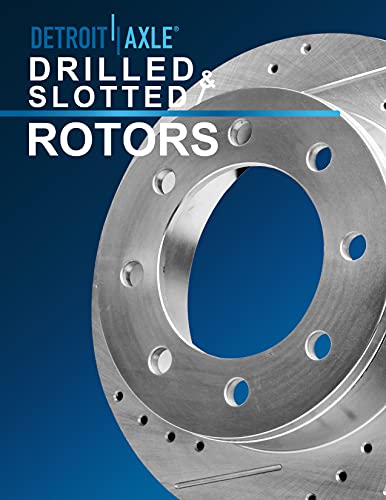 Detroit Axle - Brake Kit for 4WD 2008-2012 Ford F-250 Super Duty Drilled & Slotted Brake Rotors 2008 2009 2010 2011 2012 Ceramic Brakes Pads Front and Rear Replacement: Not Fit Models with Harley PKG