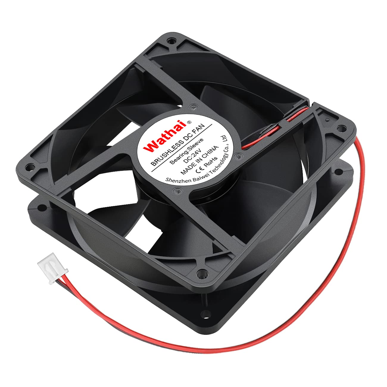 Wathai 120x120x38mm 120mm 24V 2Pin Brushless DC Industrial Cooling Case Fan