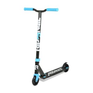 riprail assault stunt scooter finished in black/blue with alloy deck and abec-7 bearings