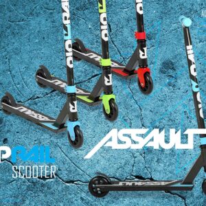 Riprail Assault Stunt Scooter Finished in Black/Blue with Alloy Deck and ABEC-7 Bearings