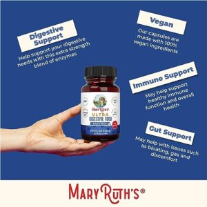 MaryRuth Organics Ultra Digestive Enzymes Capsules | Up to 2 Month Supply | Supplement for Gut Health Support | Digestion & Immune Support with Amylase | Lipase & Lactase | Vegan | 60 Count