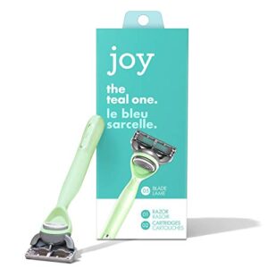 joy. the teal one, teal razor with 2 cartridges