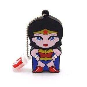 2.0 Wonder Woman Super Hero 16GB USB External Hard Drive Flash Thumb Drive Storage Device Cute Novelty Memory Stick U Disk Cartoon