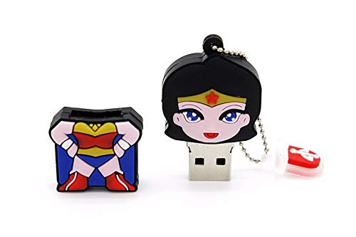 2.0 Wonder Woman Super Hero 16GB USB External Hard Drive Flash Thumb Drive Storage Device Cute Novelty Memory Stick U Disk Cartoon