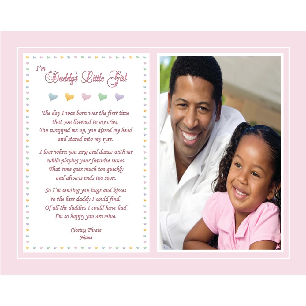 Sweet Gift for Daddy from His Little Girl, Father's Day or Birthday from Daughter, 8x10 Personalized Print