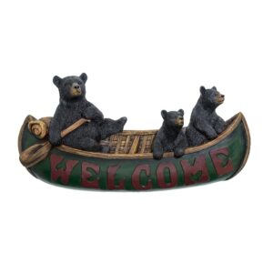 black bear decorations for home - welcome bears in canoe wall plaque home decor bear - cabin wall hanging welcome bear sign wildlife decor for home - bear pictures wall art mama bear sign