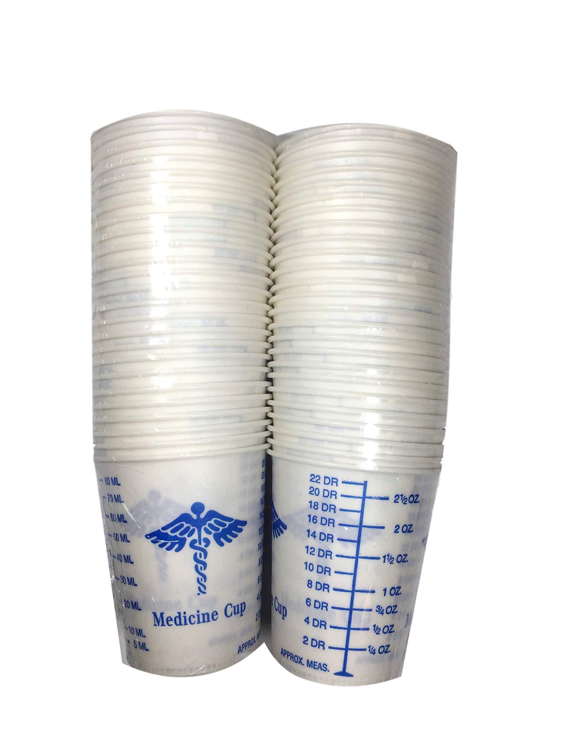 50 Graduated Medicine Paper Cups 3 oz for Epoxy Resin, Polyester Resin, Paints