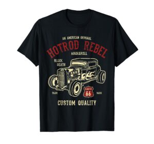 vintage hotrod rock&roll classic car t-shirt