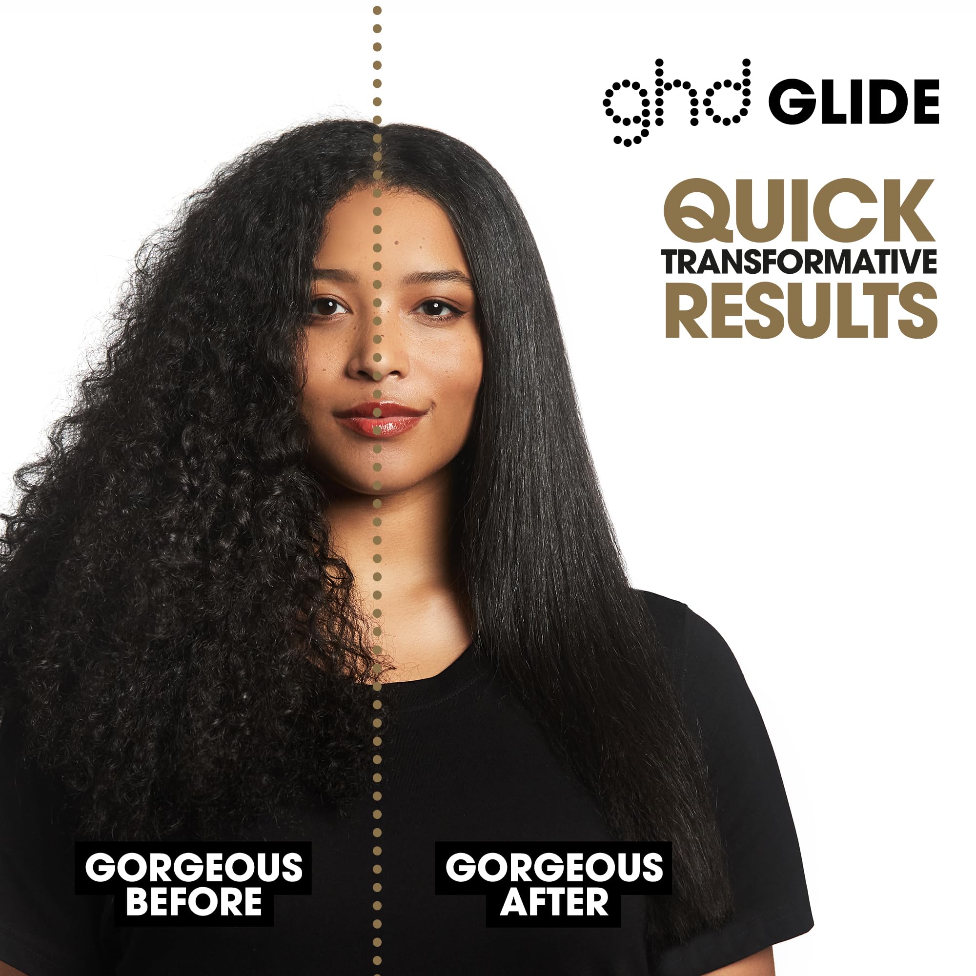 ghd Glide Hot Air Hair Brush ― Professional Smoothing Blow Dryer, Ceramic Hair Straightener, Styler, and Blow Dry Brush ― Black