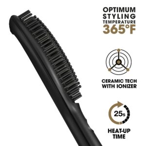 ghd Glide Hot Air Hair Brush ― Professional Smoothing Blow Dryer, Ceramic Hair Straightener, Styler, and Blow Dry Brush ― Black