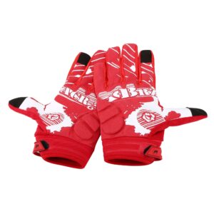 BRZSACR Cycling Gloves Full-Finger Gloves Skeleton Bones Motorcycle Bike Gloves Mountain-Padded Road Bicycle for Men Women Non-Slip and Resistance to Abrasion for Biking Climbing Hiking(Red.L