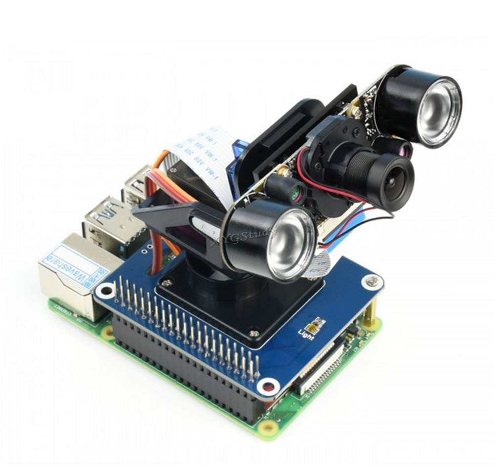 2-DOF Pan-Tilt HAT Onboard PCA9685 PWM Chip TSL25911FN Light Sensor Control Camera Movement Sense Light Intensity Via I2C Interface for Raspberry Pi 4 3 2 Model B+ B Zero W WH Jetson Nano @XYGStudy