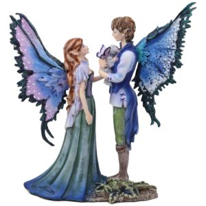 Ebros Amy Brown Family Love Fairy Mother Father and Baby Child Statue 9.5" Tall Fantasy Mythical Faery Garden Magic Collectible Figurine Fairies Pixies Nymphs Decor