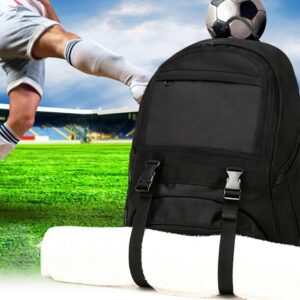 Youth Soccer Bags - Sports Backpacks for Soccer, Basketball, Football with Ball Holder for Boys Girls - Black