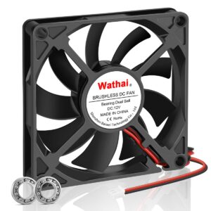 wathai 80mm x 15mm 12v dc coolng fan 2 pin dual ball high performance brushless cooler case fans