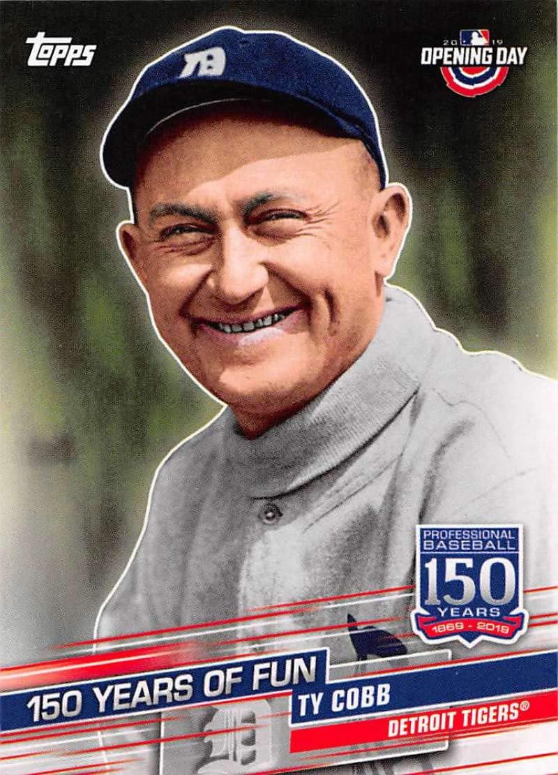 2019 Topps Opening Day 150 Years of Fun #YOF-1 Ty Cobb Detroit Tigers MLB Baseball Trading Card