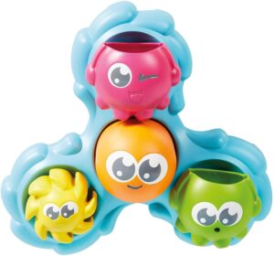 toomies tomy spin & splash octopals toddler bath toy you pour and they spin & splash