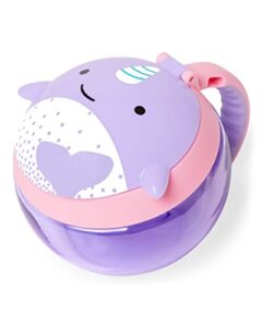 skip hop baby snack container, zoo snack cup, narwhal