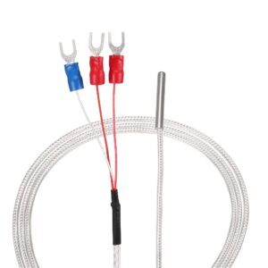 uxcell pt100 rtd temperature sensor probe 3 wires cable thermocouple stainless steel 50cm(1.64ft) (temperature rang: -50 to 200c)