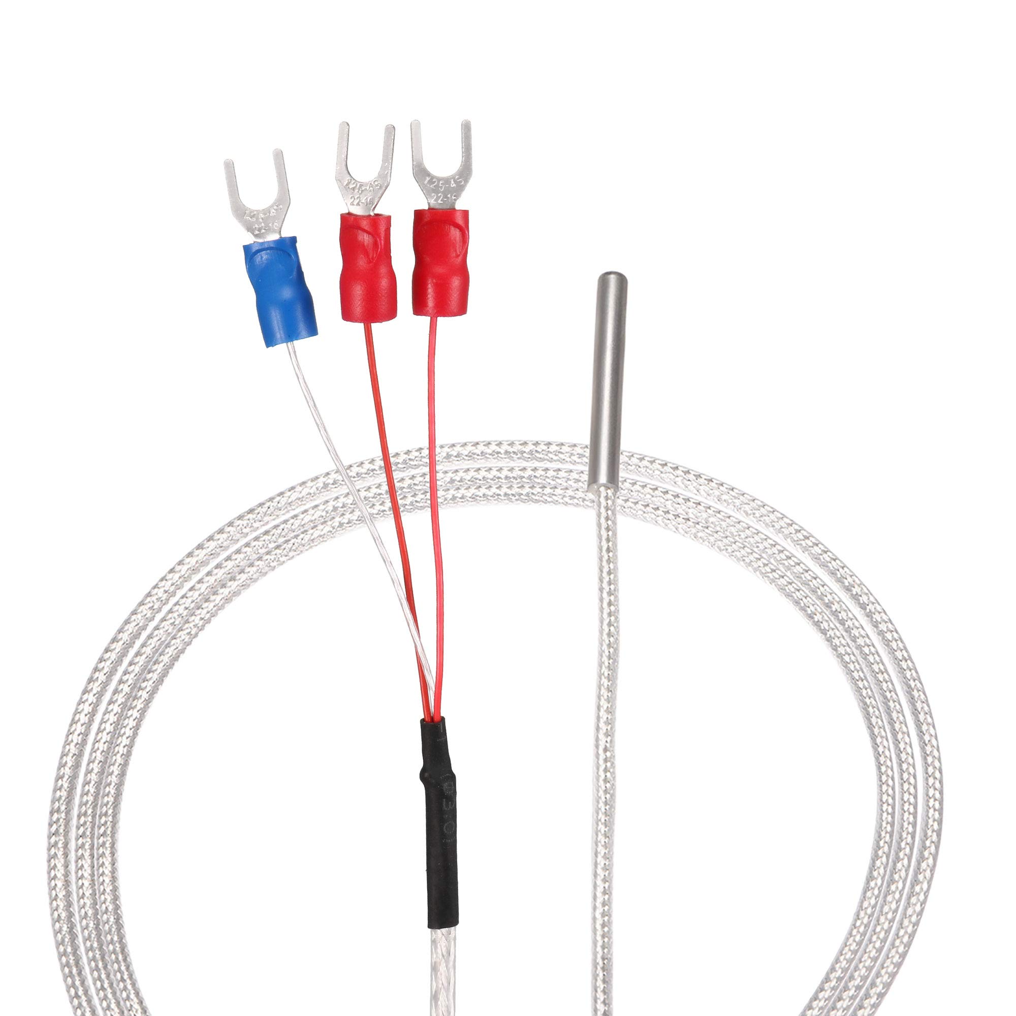 uxcell PT100 RTD Temperature Sensor Probe 3 Wires Cable Thermocouple Stainless Steel 50cm(1.64ft) (Temperature Rang: -50 to 200C)