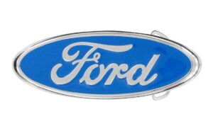 ford blue logo with chrome plated brass belt buckle