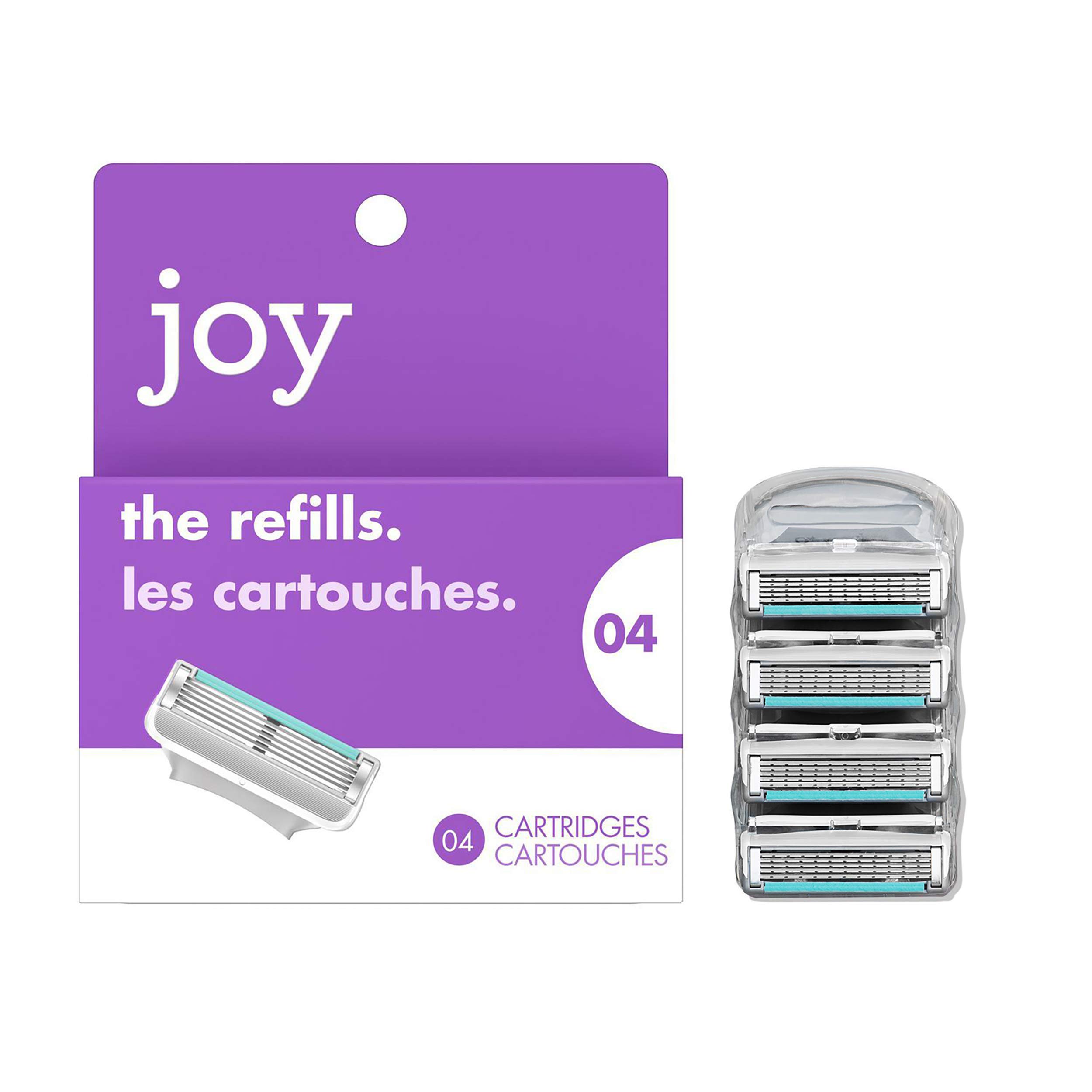 joy razor blade cartridge refill for women, 4 blade refills