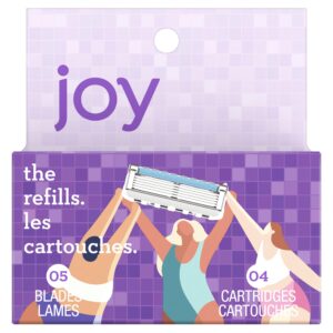 joy razor blade cartridge refill for women, 4 blade refills