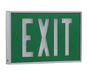 1 face self-luminous exit sign, green background color, white frame color, 10 yr. life expectancy 2040-01-10-g