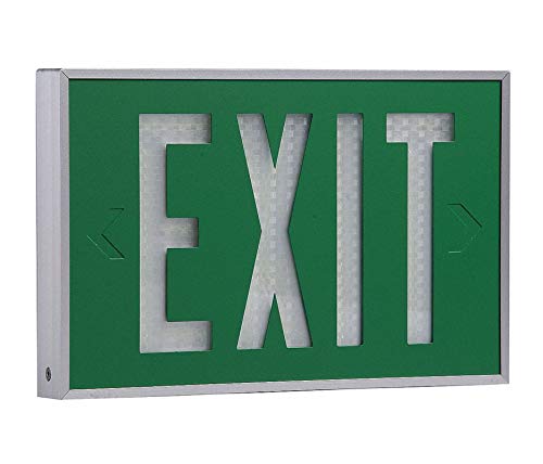 1 Face Self-Luminous Exit Sign, Green Background Color, White Frame Color, 10 yr. Life Expectancy 2040-01-10-G