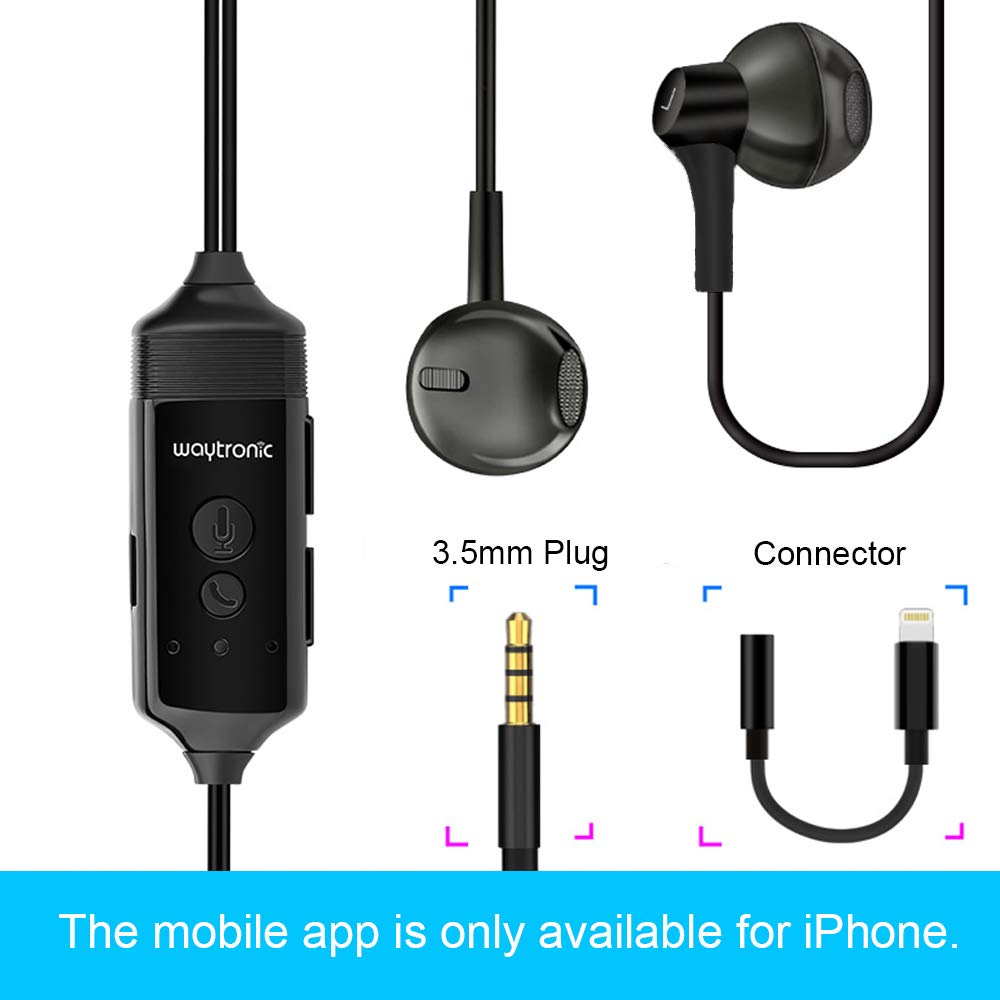 Cell Phone Call Recorder Earphone for iPhone Cellular Calls Skype Facebook Messenger Whatsapp Voice Call Recording (with Connector)