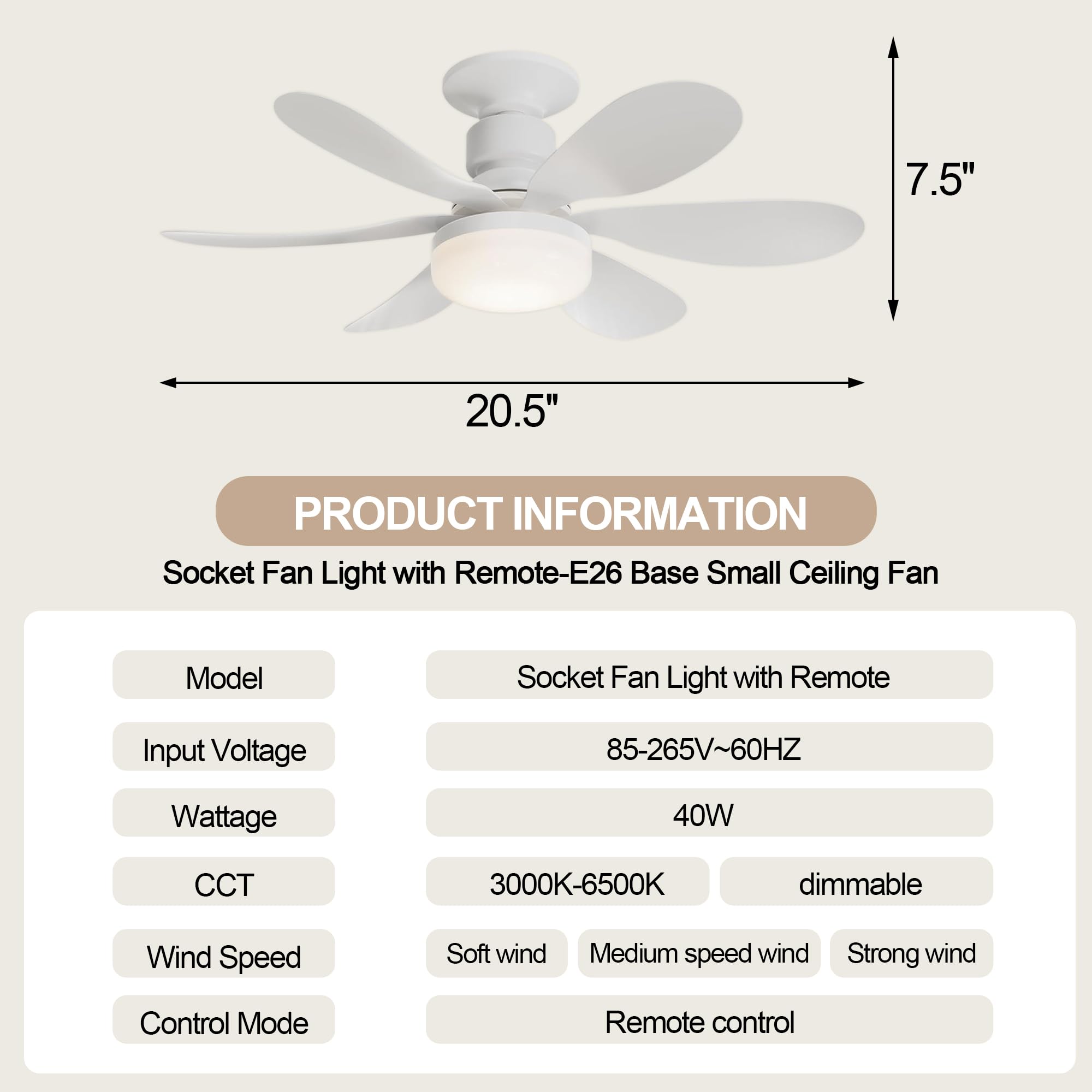 Bella Depot 42" Retractable Ceiling Fan with Lights and Remote with 3 Color Change, Timing Options, Silent Noiseless for Dining Room Bedroom Kitchen(Brushed Nickel, 42")