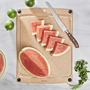 Epicurean All-In-One Cutting Board with Non-Slip Feet and Juice Groove, 19.5" x 14.5", Natural/Black