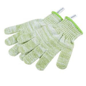 EcoTools Bath & Shower Gloves, Recycled Netting, Exfoliating, Gentle Cleansing for Whole Body, Use Before Self-Tanning, Removes Dry Skin, Dirt, & Impurities, Fits All Hands, 6 Pairs, 12 Gloves Total