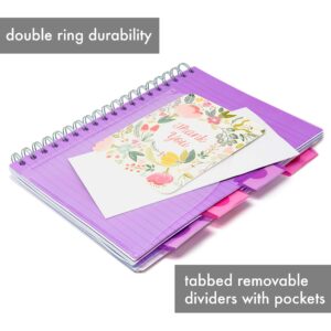 Pukka Pad 5 Subject Spiral Notebook 3-Pack - 200 Pages, 100 Sheets of 80GSM Paper with Repositionable Dividers & Perforated Edges for School & Office Planning & Organization - B5-7 X 10, Blossom