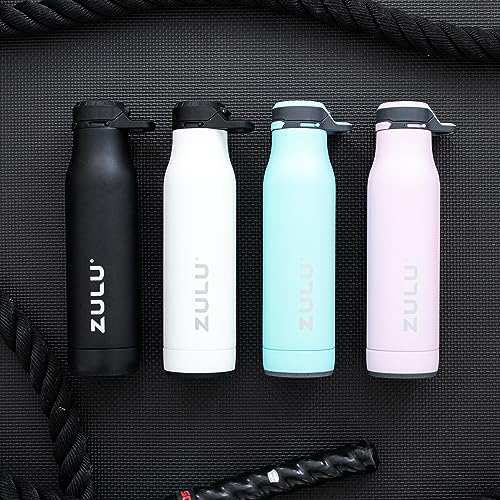 ZULU Ace Vacuum Insulated Stainless Steel Water Bottle with Leak-Proof Locking Lid and Removable Base, 24oz Bottle