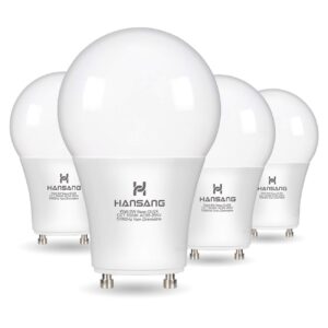 hansang a19 led bulb gu24 light bulb base,9w (100w equivalent),900 lumens,5000k daylight,220 degree beam angle,gu24 twist base,for cfl upgrade,non-dimmable 4 pack