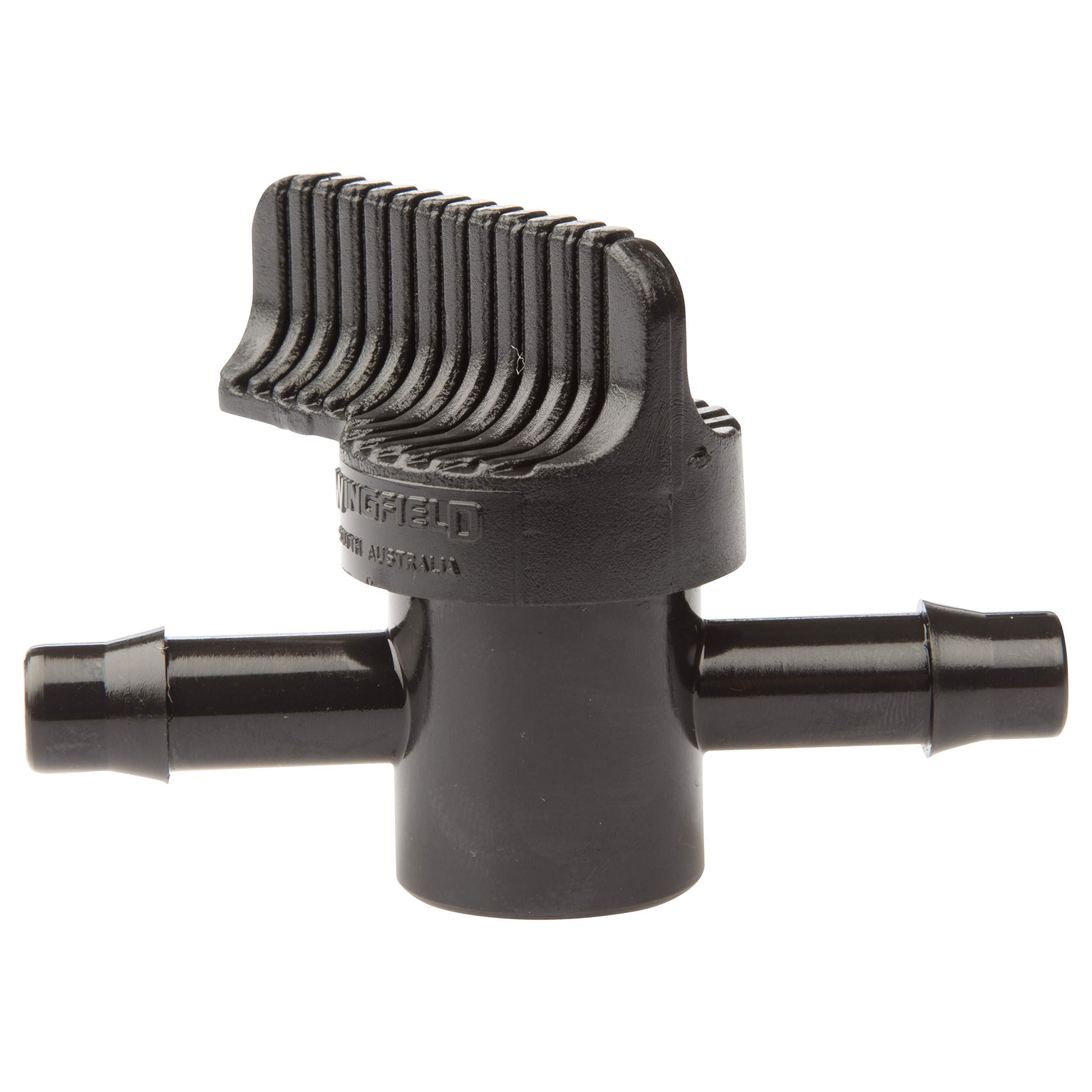 3/8 Inch Barbed Shut Off Valve - Simple On and Off Operation No Leak Design - Constructed from Lightweight Wear-Resistant Plastic for Custom Irrigation Setups