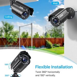 ZOSI 1080P HD TVI Security Camera for Home Office Surveillance CCTV System Bullet BNC Camera with Night Vision Black